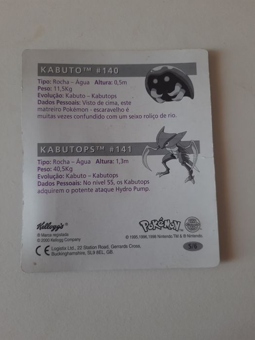 Carta Pokemon Kelloggs