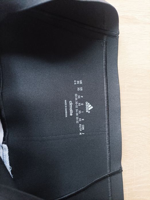 Adidas, legginsy sportowe, czarno białe, XS praktycznie nowe