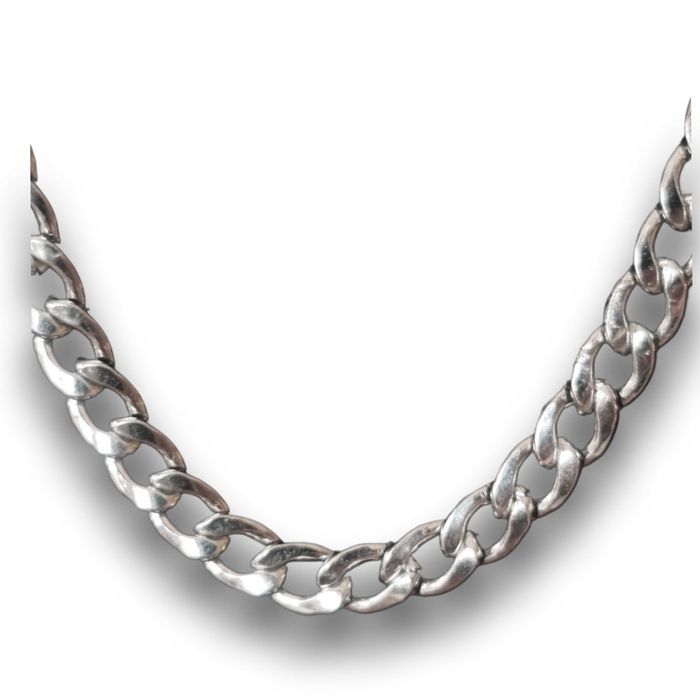 Naszyjnik męski pancerka 60 cm 9,5 mm – stal szlachetna, srebrny
