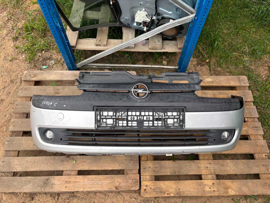 opel corsa c zderzak przód przedni srebny