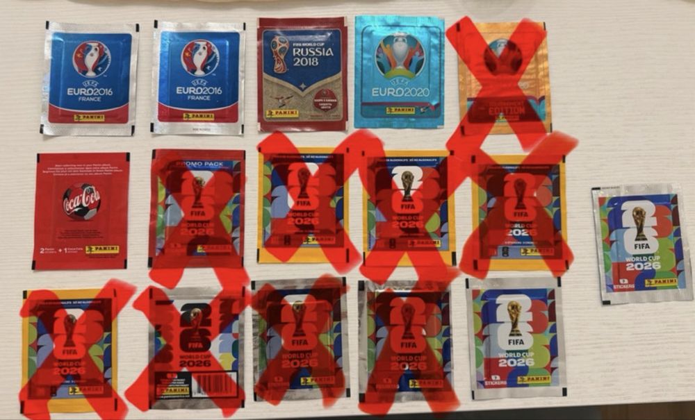 Saquetas de cromos seladas