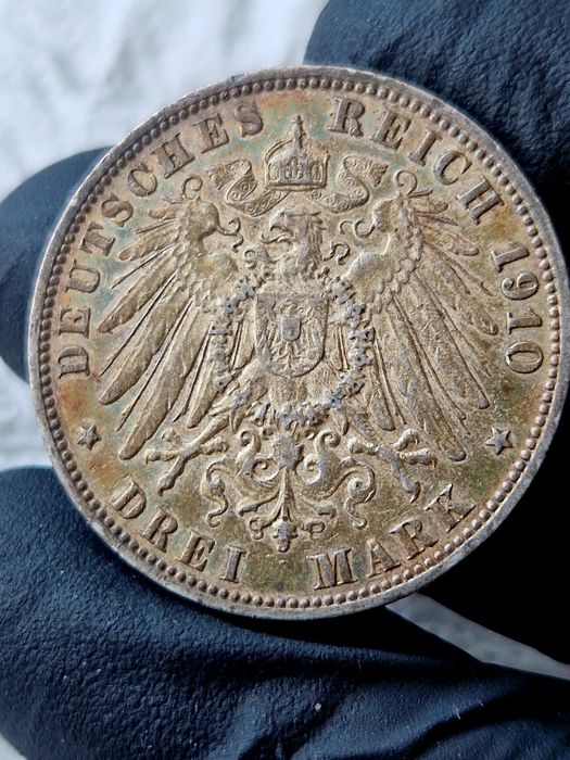Moneta 3 Marki 1910 Hamburg