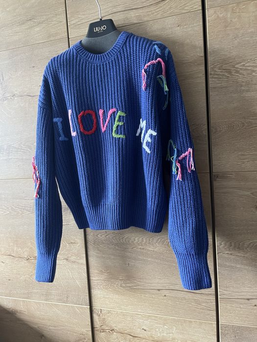 Damski sweter z bawełny z trokami  marki Desigual .