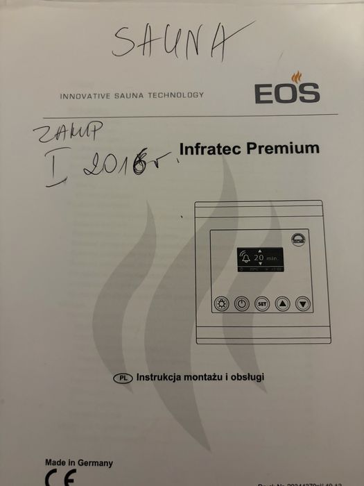 Sauna Infrared EOS Infratec Premium – stan bardzo dobry