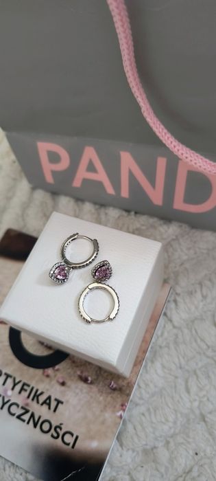 Kolczyki pandora serduszka wiszące