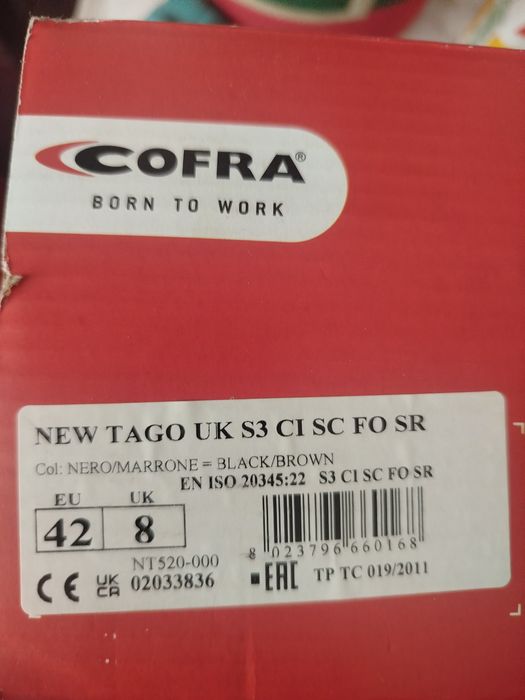 Buty robocze S3 COFRA.  42