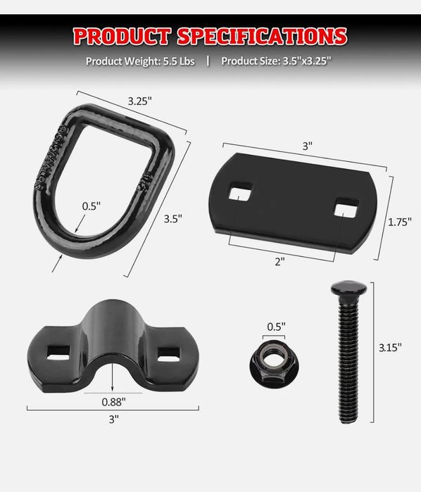 Металлическая пластина D-образные крюки для поверхностного монтажа