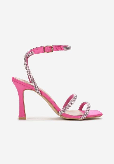 Nowe . Różowe fuksjowe sandały z diamencikami Rozmiar 37