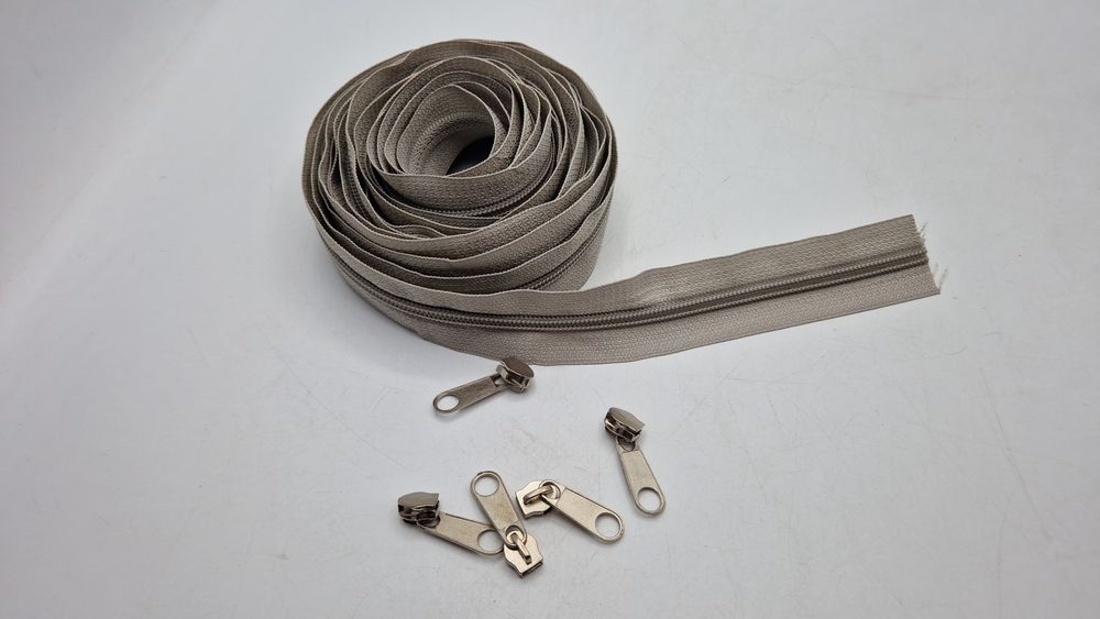 Zamek zestaw 5 m.+ 5 maszynek # 5 jasny popiel