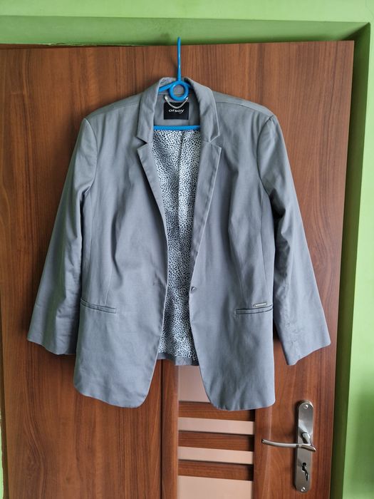 Garnitur damski ciemno szary (żakiet 42 + spodnie 38)