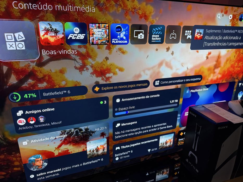 Consola PS5 Pro 2TB com Battlefield 6 e garantia