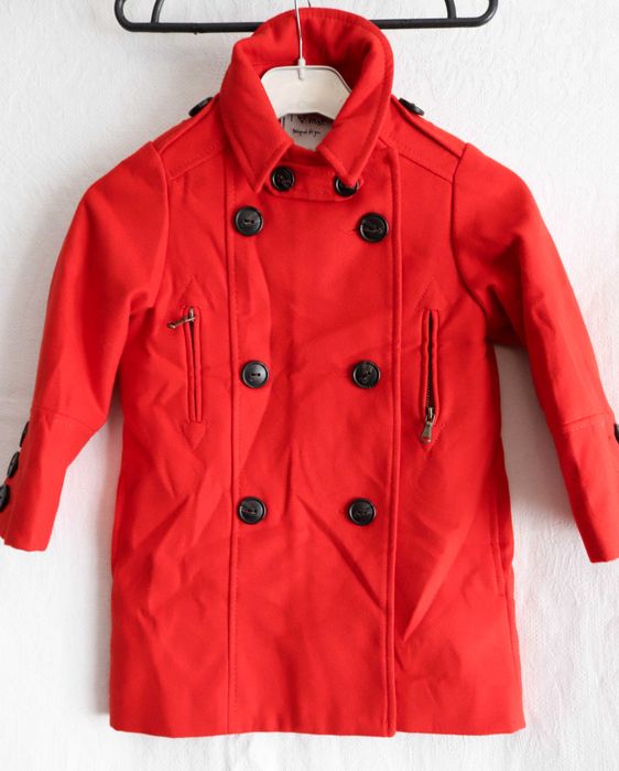 Тепле дитяче пальто на дівчинку Next 4-5 років 104-110 червоне