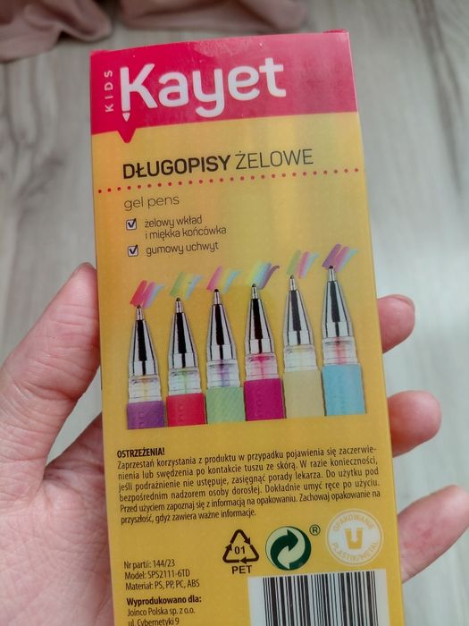 Dwukolorowe długopisy żelowe