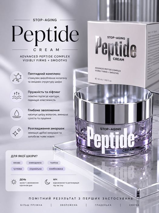 Антивіковий крем Medilux Peptide Cream 50 мл з пептидами