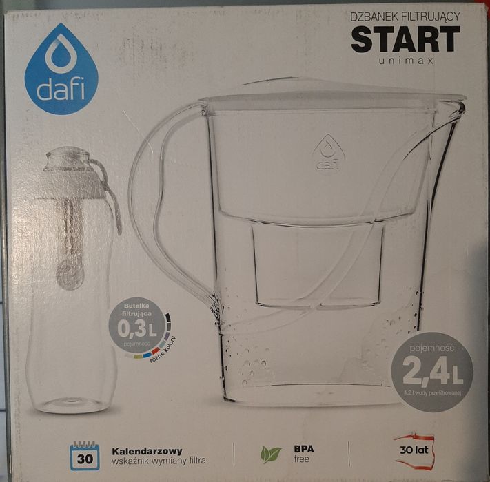 Dafi dzbanek filtrujący + butelka z filtrem.