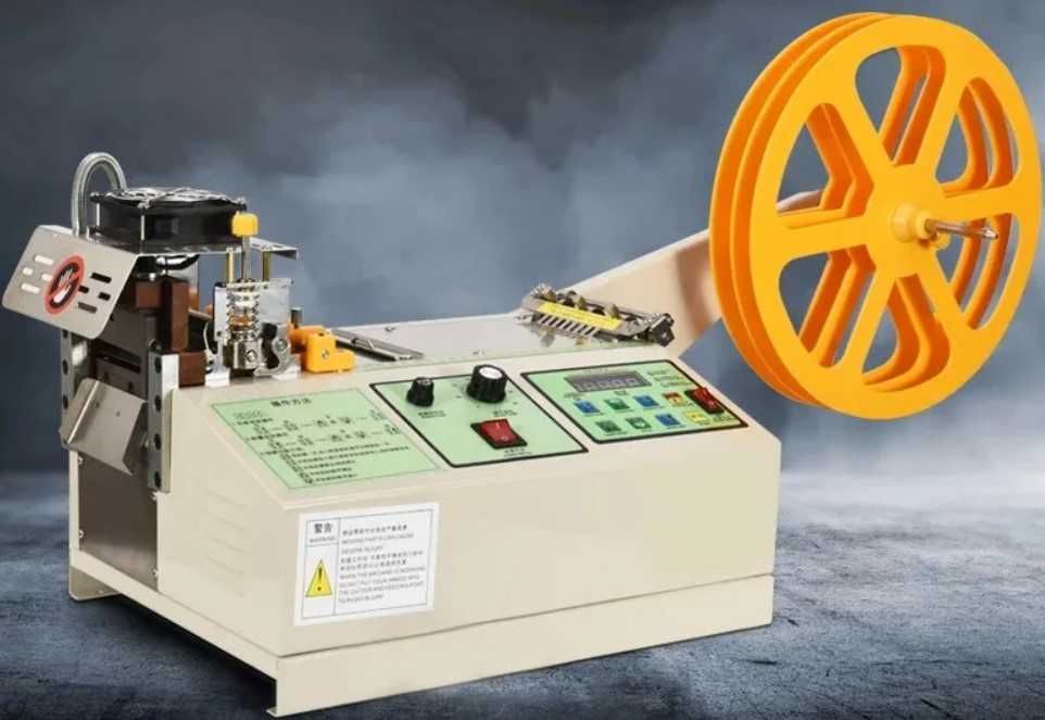 maquina corte automatico quente/frio de fita velcro couro fitas chapa metálica  cadarços plástico fitas de nylon tranças elásticos zíperes