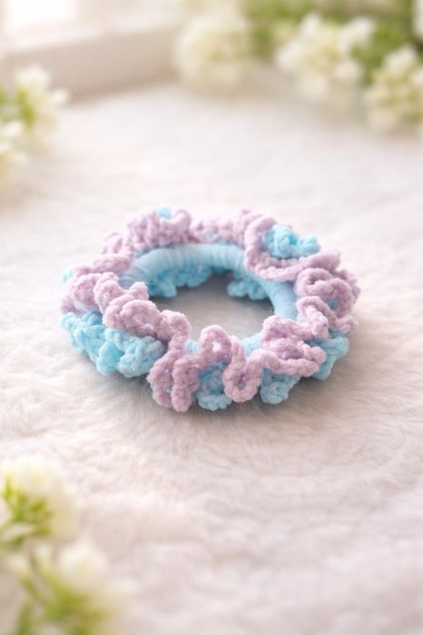 Pastelowa gumka do włosów handmade