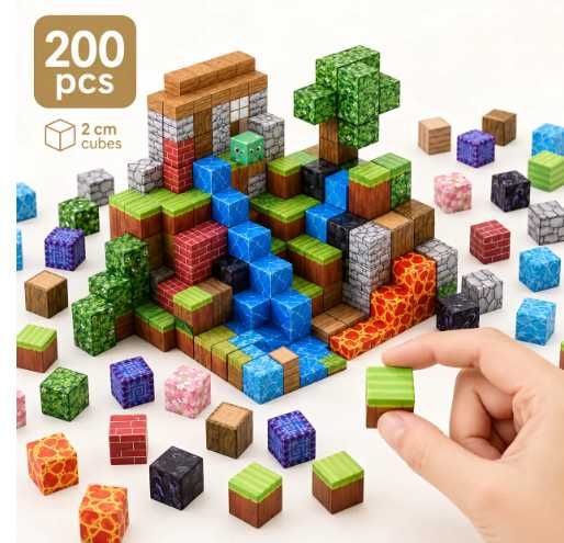 Магнітний конструктор Майнкрафт Minecraft блоки блоки 100, 200, 400 шт