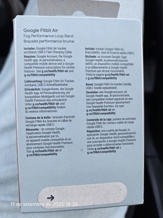 Bracelete Google Fitbit Air - Fog Performance Loop (Nova / Selada)