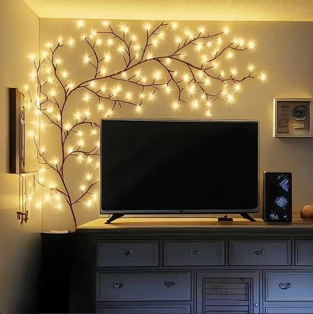 Elastyczna lampka z wikliny w kształcie pnącza