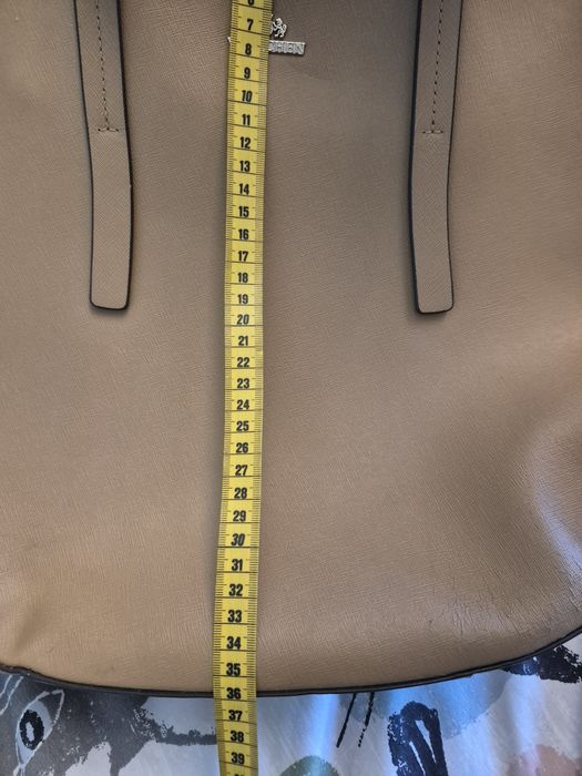 Duża torba shopper bag beżowa camel skóra wittchen