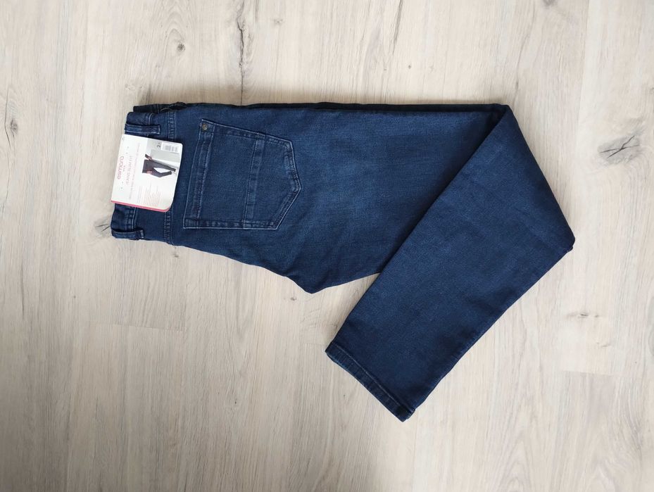 Męskie spodnie jeansy slim fit granatowe W34 L32