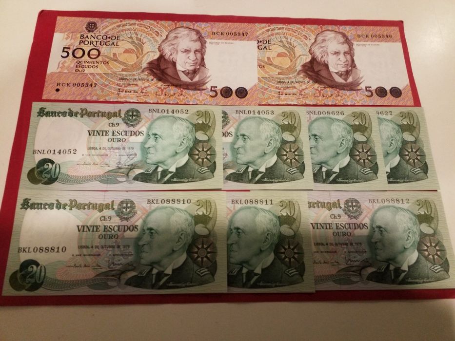 Notas antigas portuguesas.