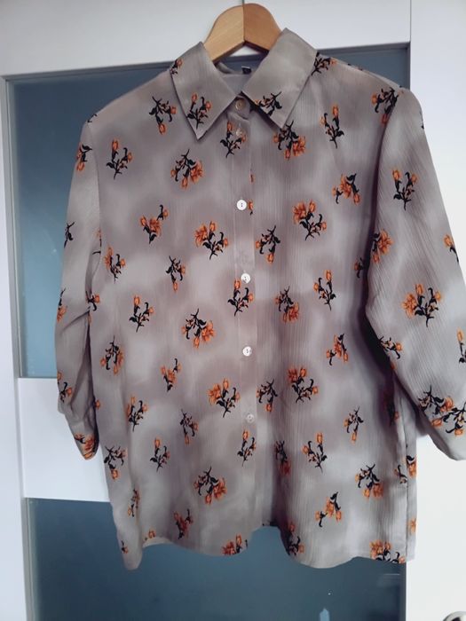 Koszula szara w kwiatki XXL