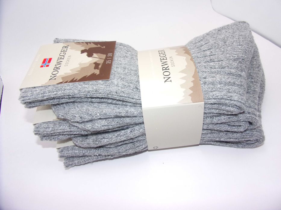 3x Ciepłe skarpety wełniane Norweger, rozmiar 35/38 jasne. Art 20110.