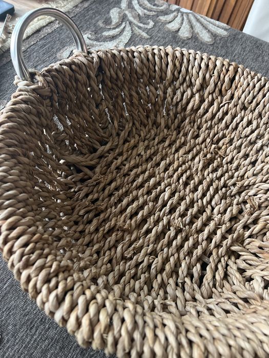 Nowy solidny kosz koszyk na owoce rattan wiklina sznur naturalny