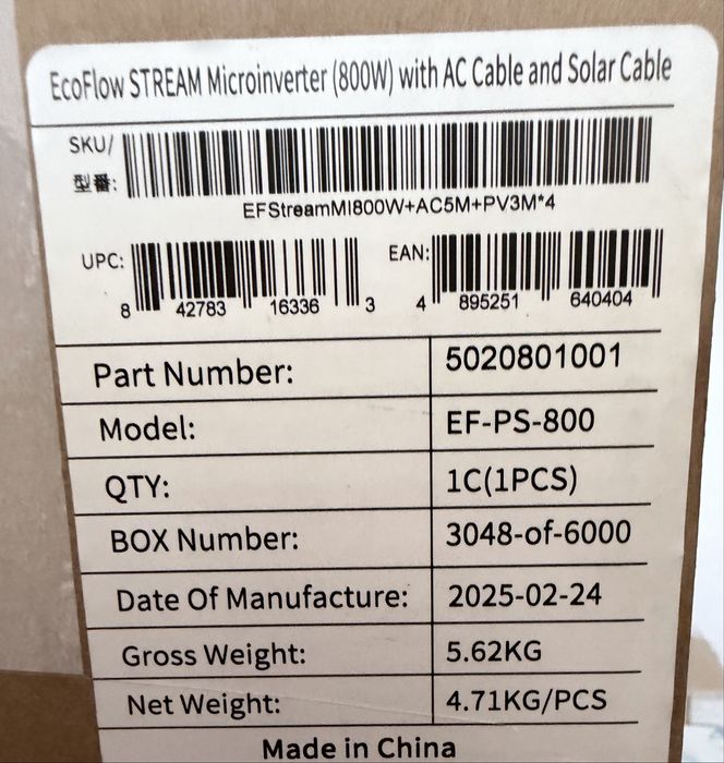 Мережевий сонячний інвертор EcoFlow STREAM Microinverter (EFStreamMI800W+AC5M+PV3M*4)