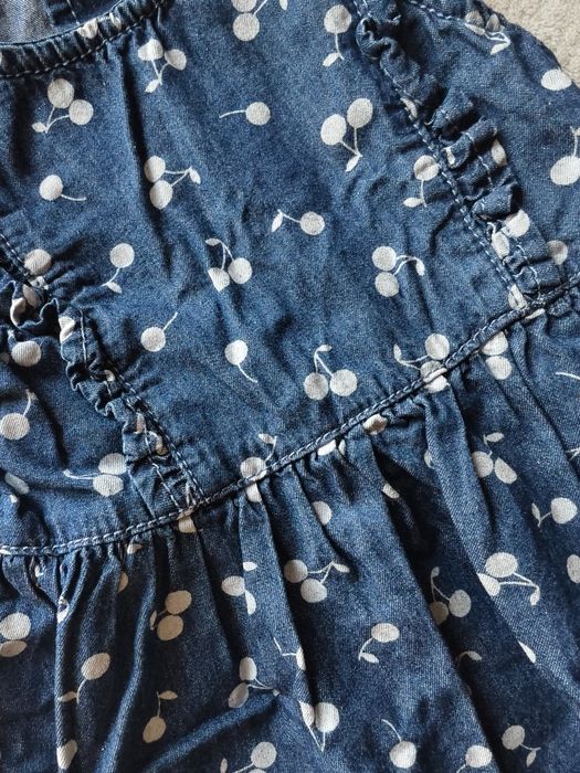 Sukienka Denim jeansowa w wiśnie, rozmiar 74