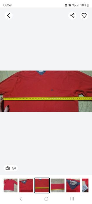Bluzka rozmiar M 38 czerwona koszulka z długim rękawem tommy hilfiger