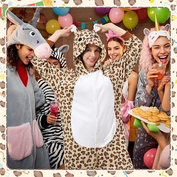 Piżama kigurumi damska lampart pluszowa z kapturem L