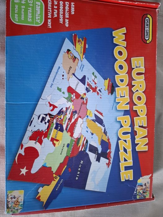 Puzzle drewniane Europa. 3 plus