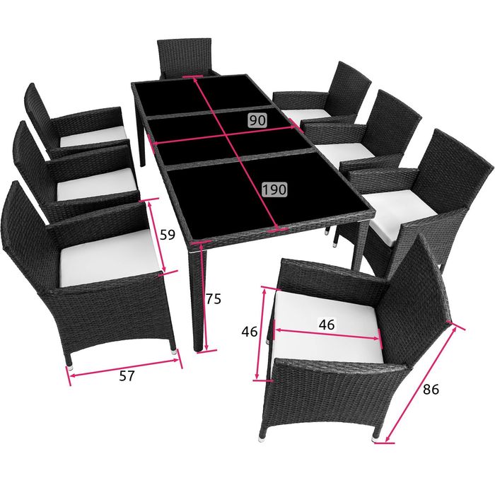 Conjunto de rattan e alumínio para jardim - cinzento