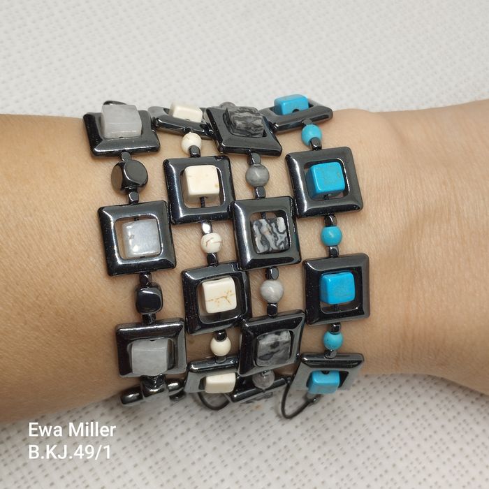 Bransoletki kwadraty hematyt