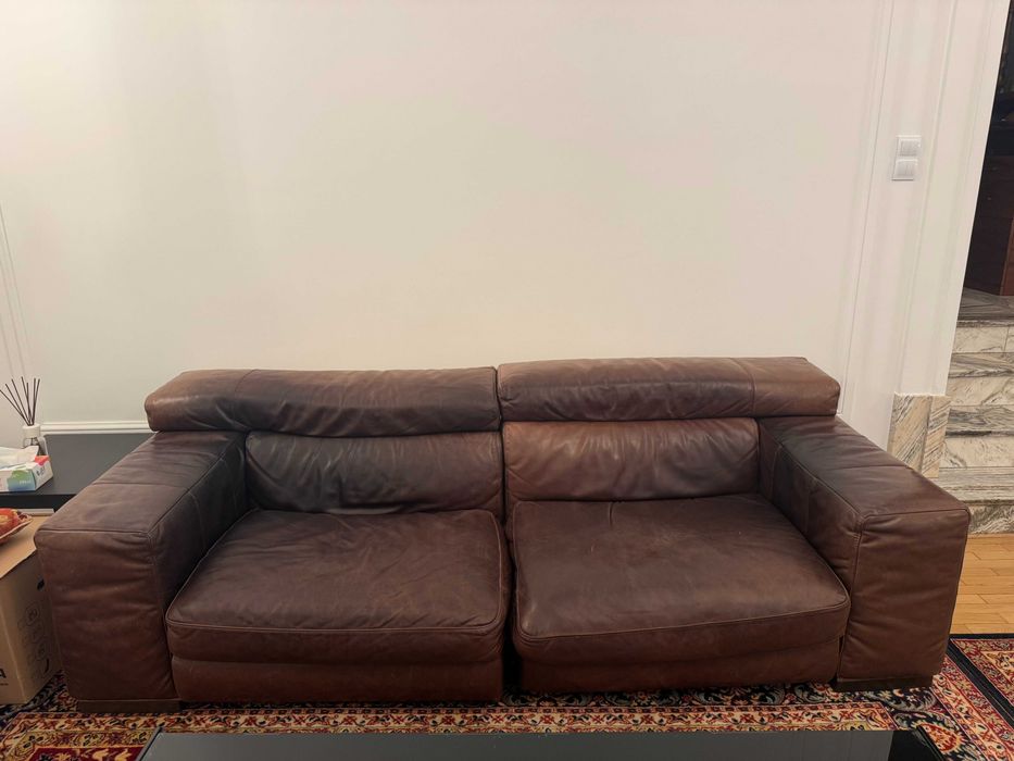 Skórzany zestaw Natuzzi: kanapa i 2 fotele