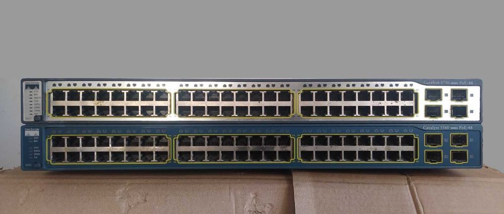 Комутатори ПОЕ Cisco 3560-48PS, Cisco 3750-48PS  48 портiв POE