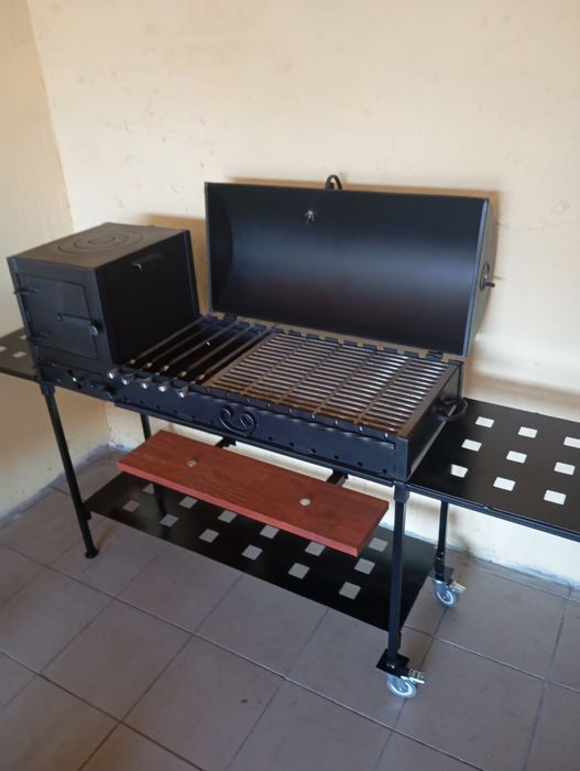 Мангал для BBQ  із буржуйкою. Гриль-мангал 4 мм на 2 кришки. УКРМАНГАЛ