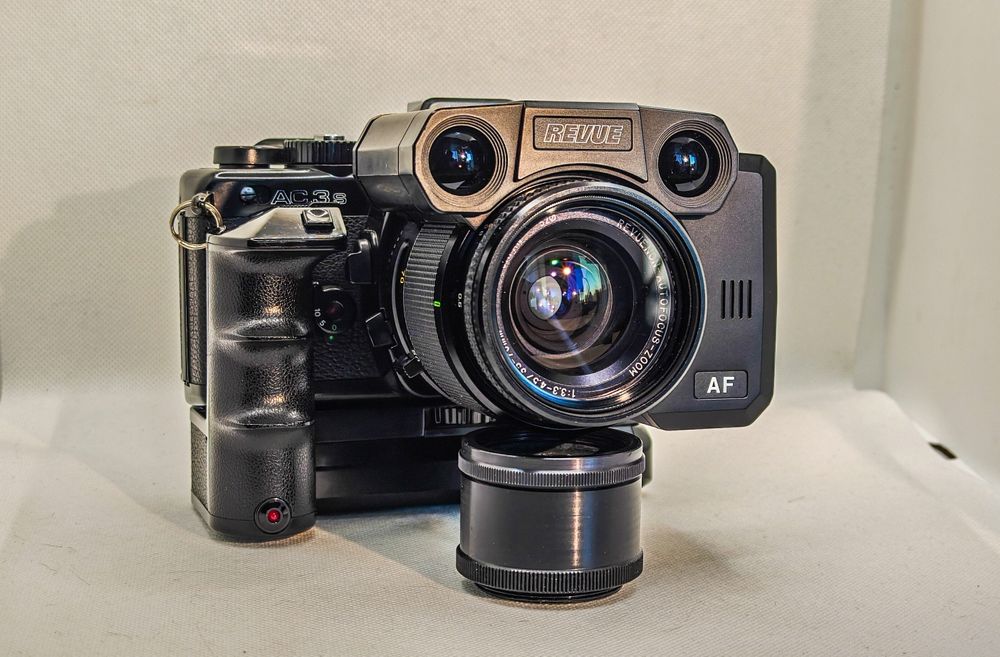 Aparat analogowy revue ac3s + rzadki obiektyw autofocus 35-70