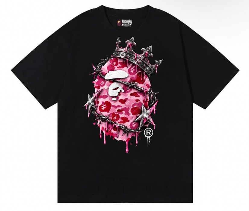 Футболка BAPE Custom Pink Camo Logo унисекс бейп черная тишка Новые модели отличный вариант на подарок