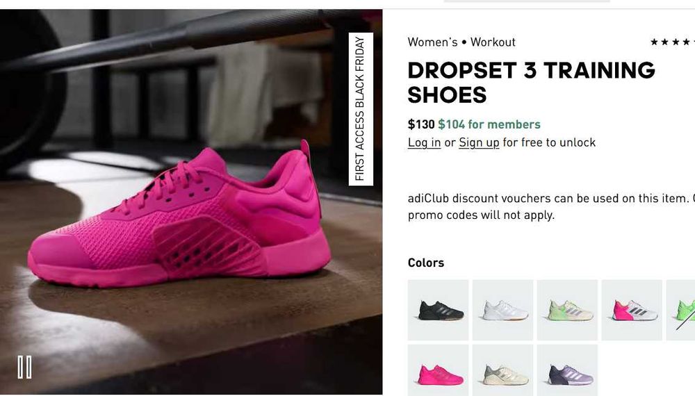 Кросівки жіночі тренувальні Adidas Dropset 3 Training Shoes, 36.5р.