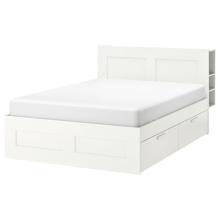 Łóżko Ikea Brimnes 180 x 200 z zagłówkiem , materac Hilding Rumba