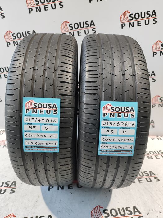 2 pneus semi novos 215-60R16 Continental - Oferta da entrega em casa