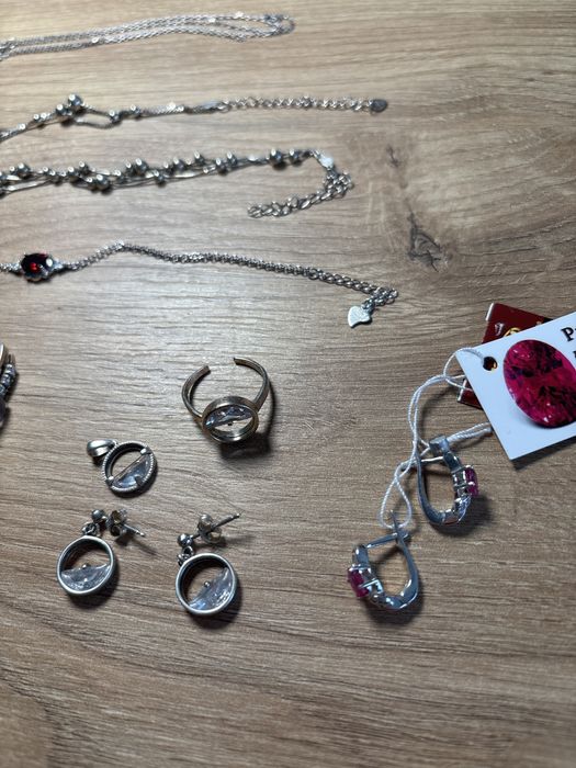 Срібні прикраси, серьги, кольцо, серебряные украшения, подвеска