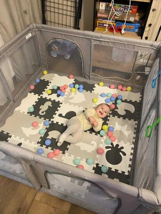 4w1 XXL Kojec Dla Dzieci 140x140cm Plac Zabaw Suchy Basen + GRATISY