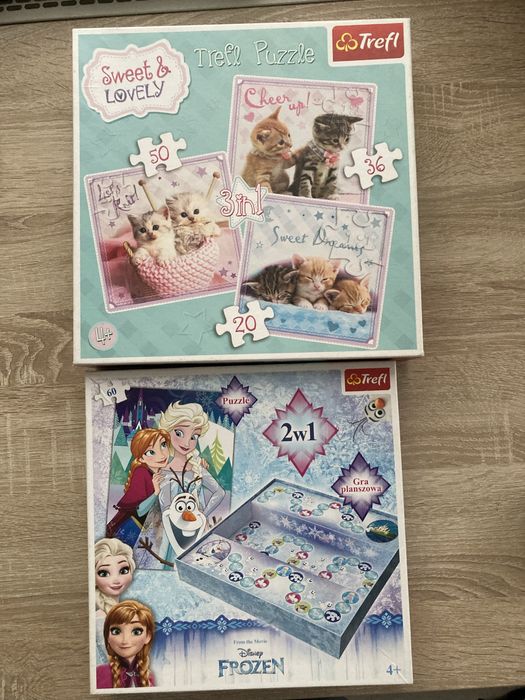 Zestaw puzzle układanka trefl kraina lodu kotki