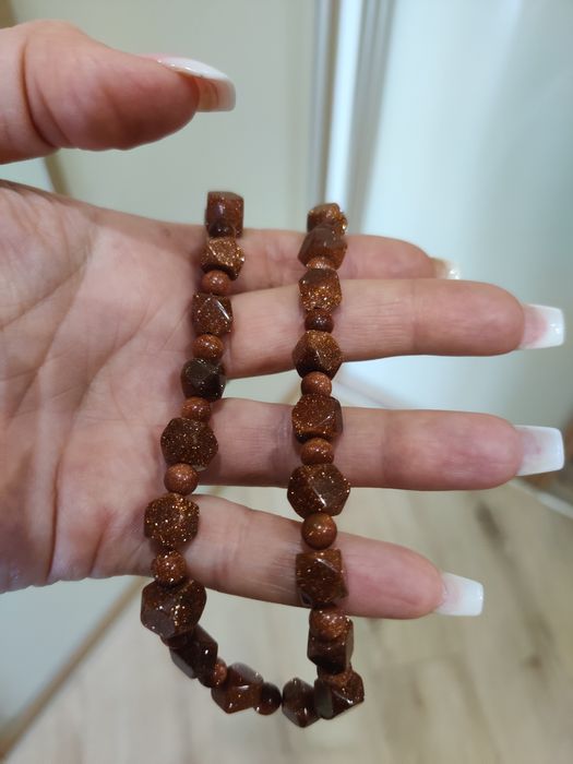 Бусы из натурального камня Авантюрин "золотой песок"  46 см ожерелье