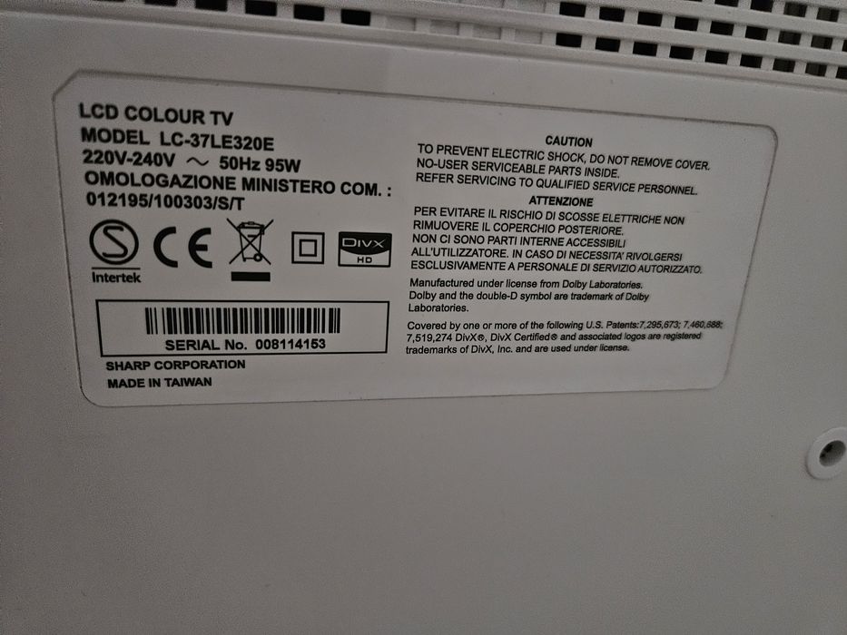 Tv sharp 37 cali